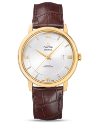Omega De Ville  Automatic Men's Watch, 18K Yellow Gold, Silver & Diamonds Dial, 424.53.40.20.52.001
