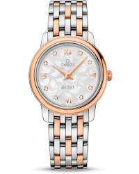 Omega De Ville  Quartz Women's Watch, Steel & 18K Rose Gold, Silver Dial, 424.20.27.60.52.002