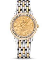 Omega De Ville  Quartz Women's Watch, Steel & 18K Yellow Gold, Champagne Dial, 424.25.27.60.58.002
