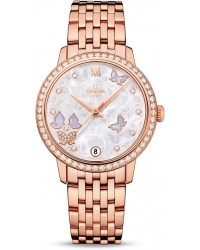 Omega De Ville  Automatic Women's Watch, 18K Rose Gold, Silver Dial, 424.55.33.20.55.004