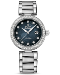 Omega De Ville Ladymatic  Automatic Women's Watch, Stainless Steel, Grey & Diamonds Dial, 425.35.34.20.56.001