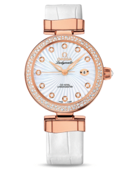 Omega De Ville Ladymatic  Automatic Women's Watch, 18K Rose Gold, Brown & Diamonds Dial, 425.65.34.20.63.002