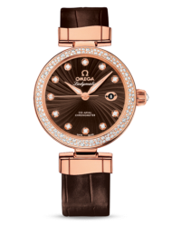 Omega De Ville Ladymatic  Automatic Women's Watch, 18K Rose Gold, Brown & Diamonds Dial, 425.68.34.20.63.002