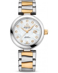 Omega De Ville Ladymatic  Automatic Women's Watch, Steel & 18K Yellow Gold, Mother Of Pearl Dial, 425.20.34.20.55.003