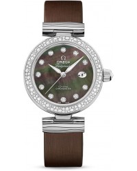 Omega De Ville Ladymatic  Automatic Women's Watch, Stainless Steel, Black Mother Of Pearl Dial, 425.37.34.20.57.004