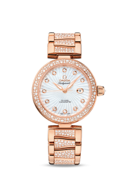 Omega De Ville Ladymatic  Automatic Women's Watch, 18K Rose Gold, Silver Dial, 425.65.34.20.55.005