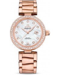 Omega De Ville  Automatic Women's Watch, 18K Rose Gold, Mother Of Pearl & Diamonds Dial, 425.65.34.20.55.010