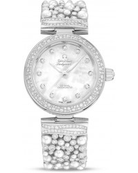 Omega De Ville  Automatic Women's Watch, 18K White Gold, Mother Of Pearl & Diamonds Dial, 425.65.34.20.55.013