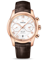 Omega De Ville  Chronograph Automatic Men's Watch, 18K Rose Gold, Silver Dial, 431.53.42.51.02.001