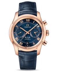 Omega De Ville  Chronograph Automatic Men's Watch, 18K Rose Gold, Blue Dial, 431.53.42.51.03.001