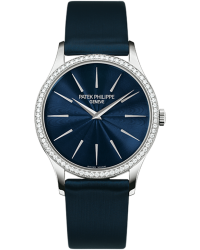 Patek Philippe Calatrava  Mechanical Women's Watch, 18K White Gold, Blue Dial, 4897G-001