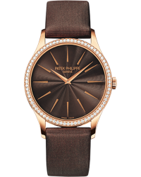 Patek Philippe Calatrava  Mechanical Women's Watch, 18K Rose Gold, Brown Dial, 4897R-001