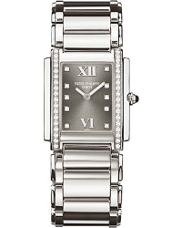 Patek Philippe Twenty 4  Quartz Women's Watch, Stainless Steel, Grey & Diamonds Dial, 4910/10A-010