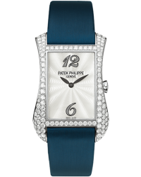 Patek Philippe Gondolo  Quartz Women's Watch, 18K White Gold, Silver Dial, 4972G-001
