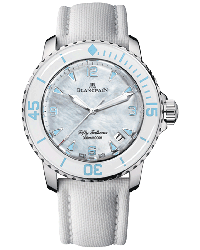 Blancpain Fifty Fathoms  Automatic Men's Watch, Stainless Steel, Mother Of Pearl Dial, 5015A-1144-52