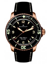 Blancpain Fifty Fathoms  Automatic Men's Watch, 18K Rose Gold, Black Dial, 5015A-3630-63B