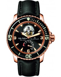 Blancpain Fifty Fathoms  Tourbillon Men's Watch, 18K Rose Gold, Black Dial, 5025-3630-52