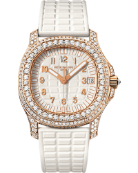 Patek Philippe Aquanaut  Quartz Women's Watch, 18K Rose Gold, White Dial, 5069R-001