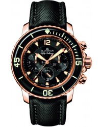 Blancpain Fifty Fathoms  Chronograph Flyback Men's Watch, 18K Rose Gold, Black Dial, 5085F-3630-52