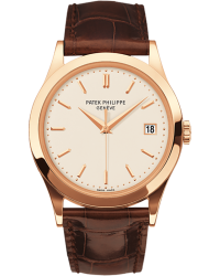 Patek Philippe Calatrava  Automatic Men's Watch, 18K Rose Gold, White Dial, 5296R-010