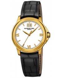 Raymond Weil Tradition  Quartz Men's Watch, Yellow Gold Plated, White Dial, 5476-P-00307