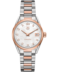 Tag Heuer Carrera  Automatic Women's Watch, Steel & 18K Rose Gold, Mother Of Pearl Dial, WAR1352.BD0779