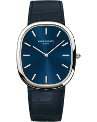 Patek Philippe Golden Ellipse  Automatic Men's Watch, Platinum, Blue Dial, 5738P-001