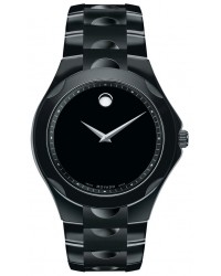 Movado Luno  Quartz Men's Watch, PVD Black Steel, Black Dial, 606536