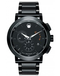 Movado Museum  Quartz Men's Watch, PVD Black Steel, Black Dial, 607001