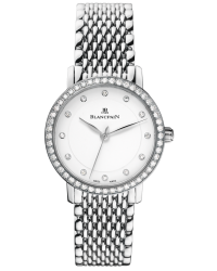 Blancpain Villeret  Automatic Women's Watch, Stainless Steel, White & Diamonds Dial, 6102-4628A-MMB