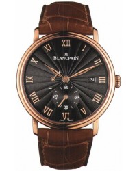 Blancpain Villeret  Automatic Men's Watch, 18K Rose Gold, Black Dial, 6606-3630-55B