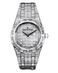 Audemars Piguet Royal Oak  Quartz Women's Watch, 18K White Gold, Diamond Pave Dial, 67606BC.ZZ.9179BC.01
