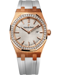 Audemars Piguet Royal Oak  Quartz Women's Watch, 18K Rose Gold, Silver Dial, 67651OR.ZZ.D010CA.01