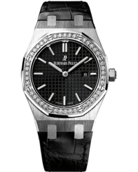 Audemars Piguet Royal Oak  Quartz Women's Watch, Stainless Steel, Black Dial, 67651ST.ZZ.D002CR.01