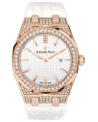 Audemars Piguet Royal Oak  Quartz Women's Watch, 18K Rose Gold, White Dial, 67652OR.ZZ.D011CR.01