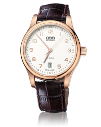 Oris Classic  Automatic Men's Watch, 18K Rose Gold, Silver Dial, 733-7594-4891-07-6-20-12