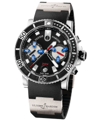 Ulysse Nardin Maxi Marine Diver  Chronograph Automatic Men's Watch, Stainless Steel, Black Dial, 8003-102-3/92