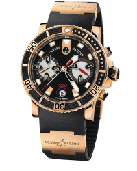 Ulysse Nardin Maxi Marine Diver  Chronograph Automatic Men's Watch, 18K Rose Gold, Black Dial, 8006-102-3A/92