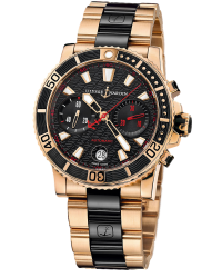 Ulysse Nardin Maxi Marine Diver  Chronograph Automatic Men's Watch, 18K Rose Gold, Black Dial, 8006-102-8C/926