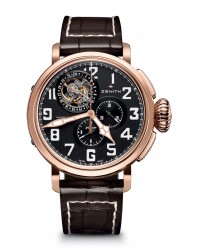 Zenith Pilot  Chronograph Automatic Men's Watch, 18K Rose Gold, Black Dial, 87.2430.4035/21.C721