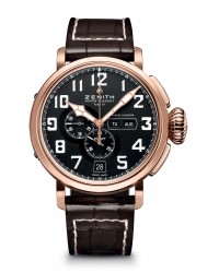 Zenith Pilot  Chronograph Automatic Men's Watch, 18K Rose Gold, Black Dial, 87.2430.4054/21.C721