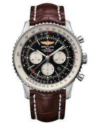 Breitling Navitimer GMT  Automatic Men's Watch, Stainless Steel, Black Dial, AB044121.BD24.756P