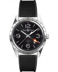 Bell & Ross BR 123 GMT  Automatic Men's Watch, Stainless Steel, Black Dial, BRV123-BL-GMT/SRB