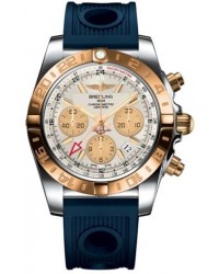Breitling Chronomat 44 GMT  Automatic Men's Watch, Stainless Steel & Rose Gold, Silver Dial, CB042012.G755.211S