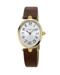 Frederique Constant Art Deco  Quartz Women's Watch, 18K Gold Plated, Silver Dial, FC-200A2V5
