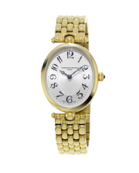 Frederique Constant Art Deco  Quartz Women's Watch, 18K Gold Plated, Silver Dial, FC-200A2V5B