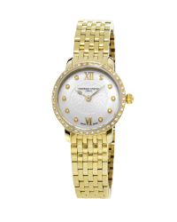 Frederique Constant Slimline  Quartz Women's Watch, 18K Gold Plated, Silver Dial, FC-200WHDSD5B
