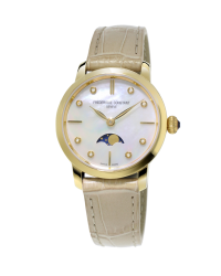 Frederique Constant Slimline  Quartz Women's Watch, 18K Gold Plated, Mother Of Pearl Dial, FC-206MPWD1S5