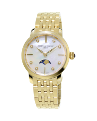 Frederique Constant Slimline  Quartz Women's Watch, 18K Gold Plated, Mother Of Pearl Dial, FC-206MPWD1S5B
