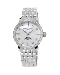Frederique Constant Slimline  Quartz Women's Watch, Stainless Steel, Mother Of Pearl Dial, FC-206MPWD1SD6B